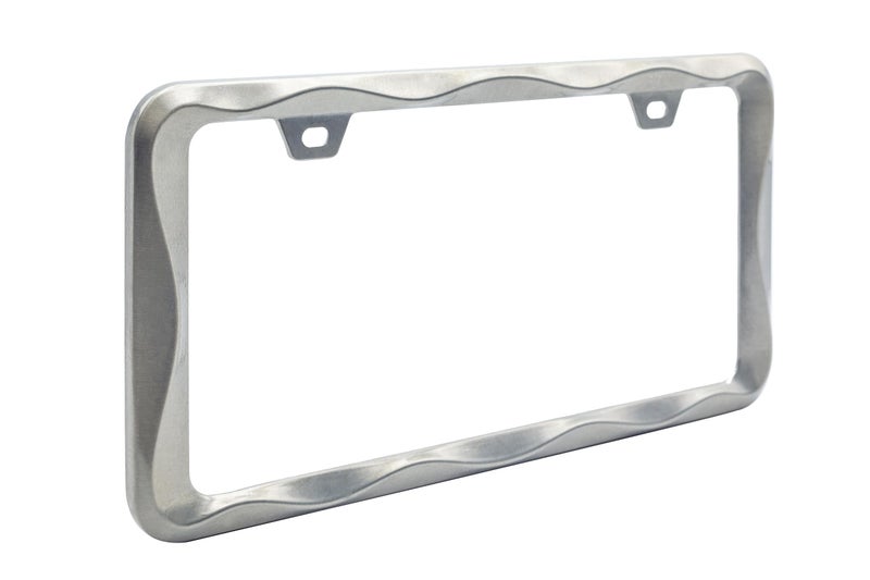Creathome 3D Curly Wave Pattern Brush Nickel License Plate Frame from Pure Zinc Alloy Metal - Image 4